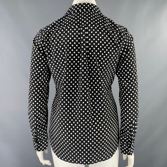 COMME des GARCONS Size L Black White Polyester Polka Dot Patch Pocket Shirt - Picture 4 of 7